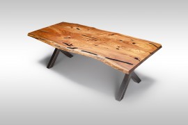 Naturholz Tisch aus Ulmenholz & Epoxidharz UN080