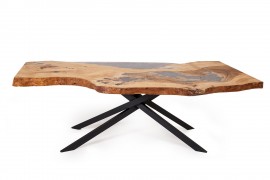 Tisch Samara  Wildesche Block & Kunstharz Tischgestell aus Stahl